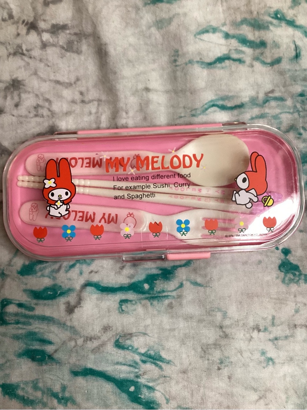 Vintage Sanrio My Melody Pink Kids Utensil Set BONUS Vintage My Sweet Piano Set
